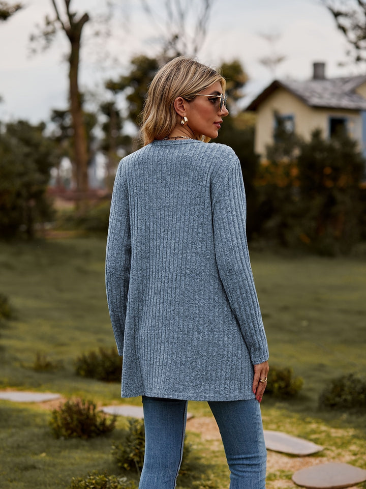 Drune Warmer Gerippter Baumwolle Strickcardigan Für Damen | Perfekt Für Lässige Tage