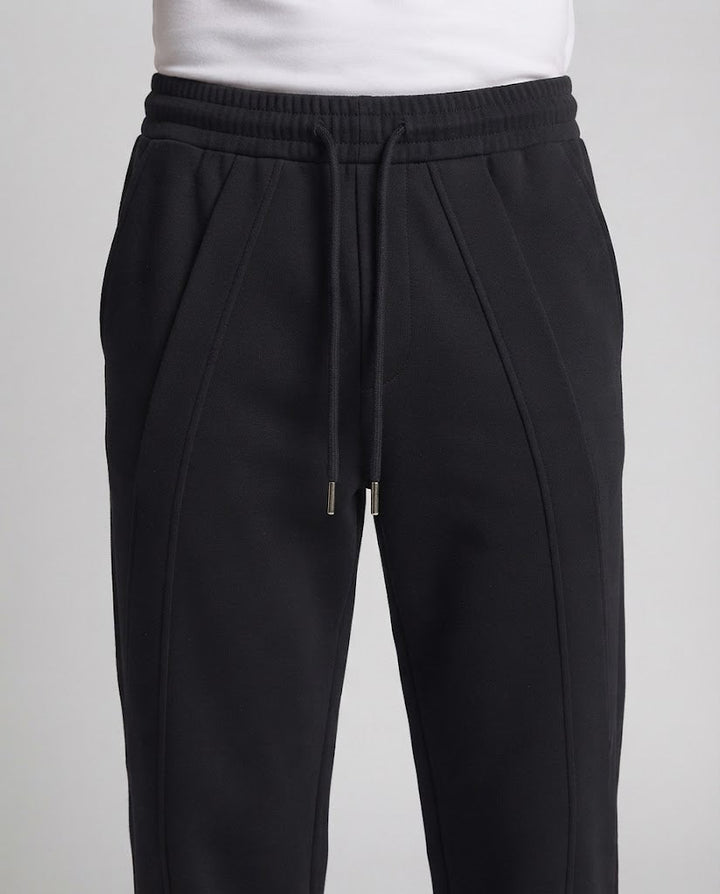 Herren Weite Plissée-Loungehose mit Tunnelzug und Bügelfalte Drune