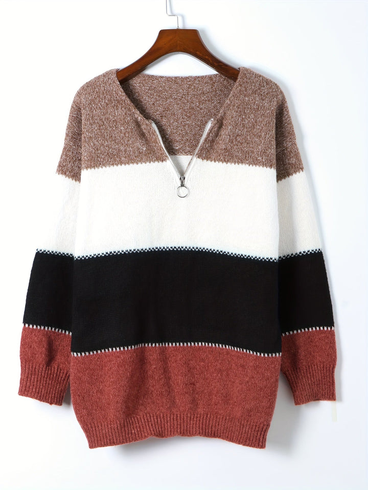 Drune | Lässiger Pullover mit Reißverschluss Damen