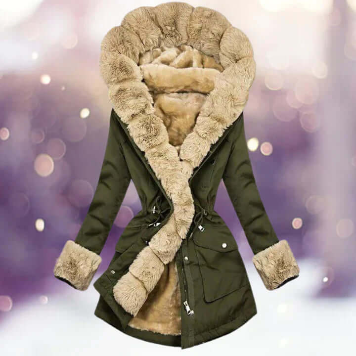 Drune | Damen Freizeit Pelz Kapuzenjacke