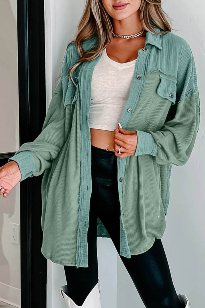 Drune | Langes Hemd Aus Cord Baumwolle und Polyester Lässiger Stil