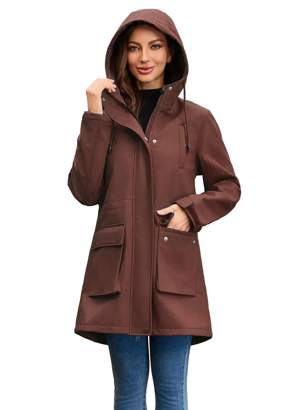 Drune | Wasserdichte Softshell-Damenjacke mit Kapuze