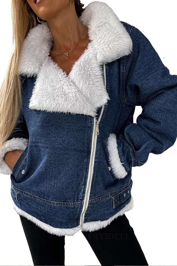 Drune | Woll-Patchwork-Revers lockere lässige Jacke