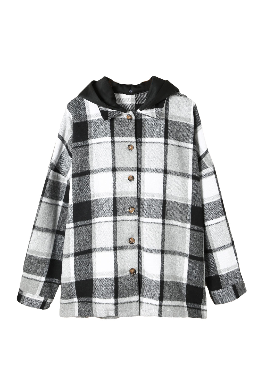 Drune | Gitterhemdenjacke mit Kapuze Polyester Lässig und Trendy