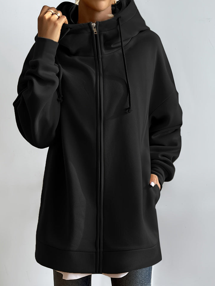 Drune | Comfort - Extrem bequemer langer Zip-Up-Plüsch-Hoodie mit Kapuze für Damen