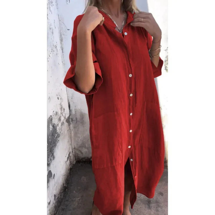 Drune | Lässiges Langes Hemdkleid