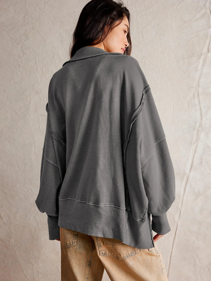 Drune - Lässiges Sweatshirt Mit Knöpfen Und Lampenärmeln