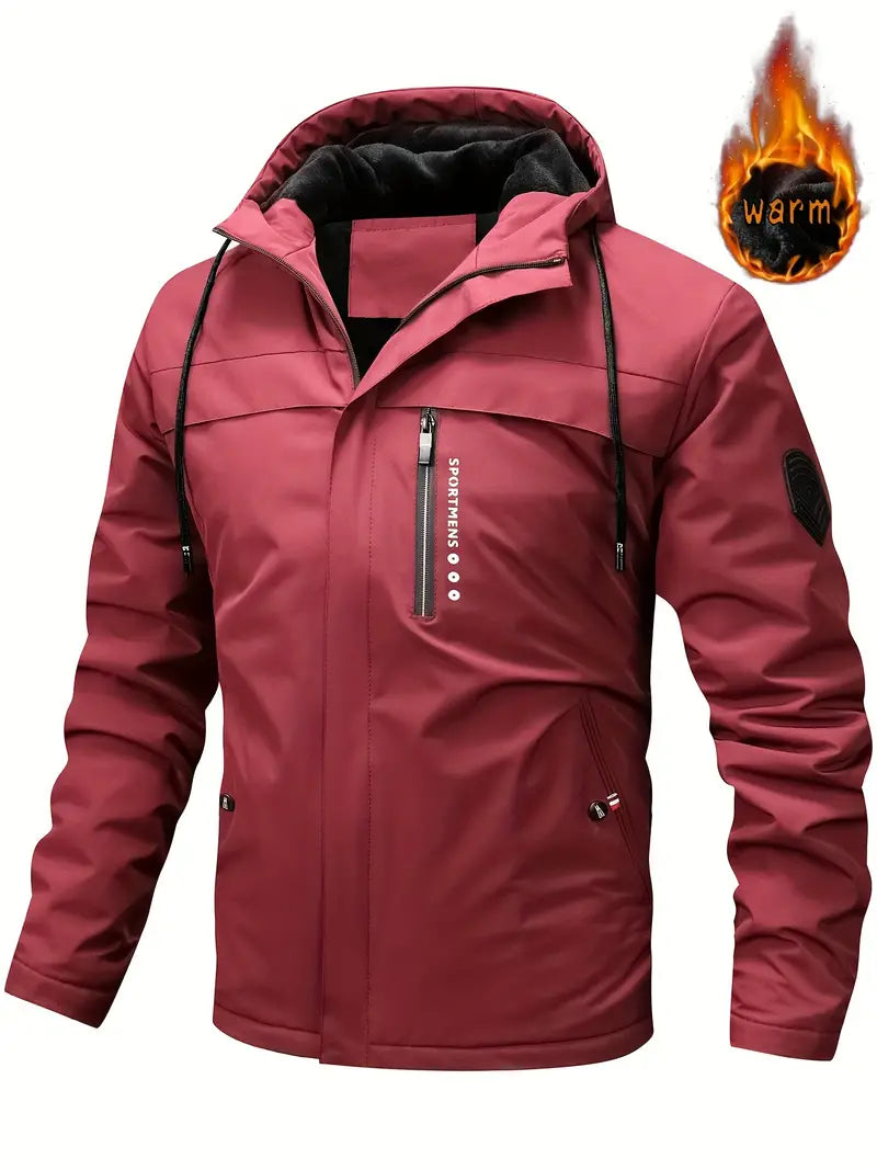 Drune | warme Winterjacke mit Futter aus Leder und Taschen für Herren - Ideal für den Winter