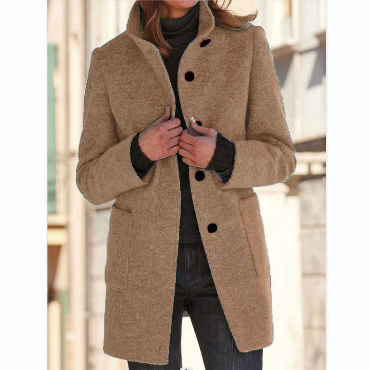 Drune | Warmer & winddichter Mantel mit Stehkragen für Damen