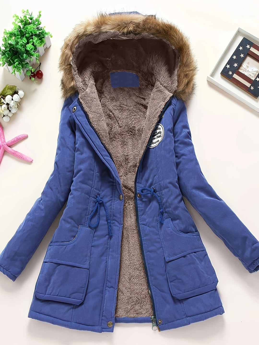Drune | Warme Winterjacke mit Fleece-Futter und Kapuze für Frauen - Ideale für Herbst/Winter