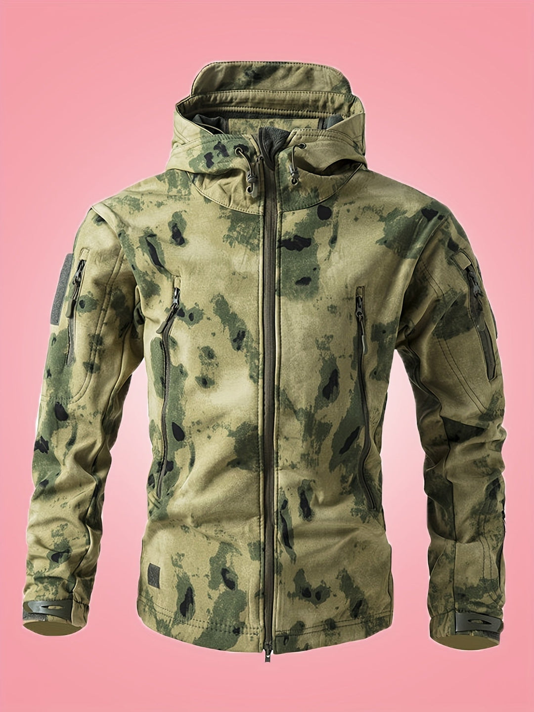Drune | militär camouflage Windjacke mit Reißverschlusstaschen für Männer - Perfekt für Aktivitäten im Freien