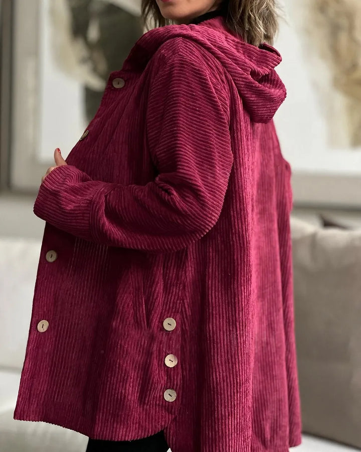 Drune | Lässige Cordjacke mit Kapuze für Damen