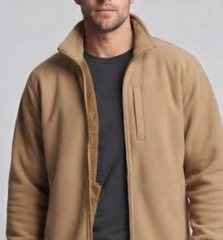 Herren Thermofleece‑Jacke mit Teddyfutter, wasserdichter Brusttasche & Stehkragen Drune