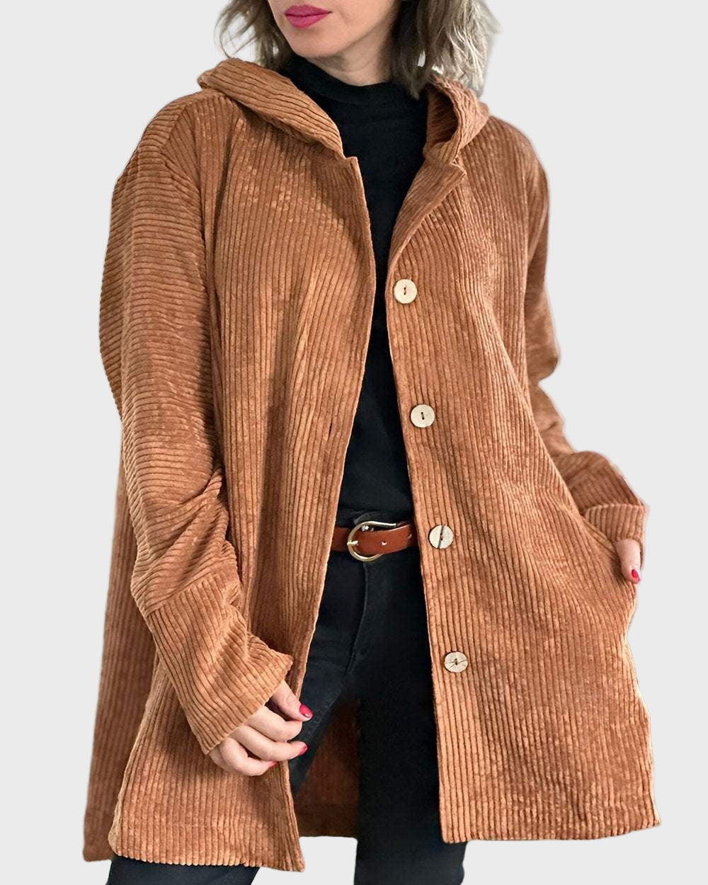 Drune | Jacke mit Kapuze und Knöpfen