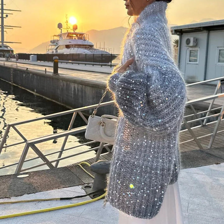 Drune | Strickjacke mit Glitzerpailletten