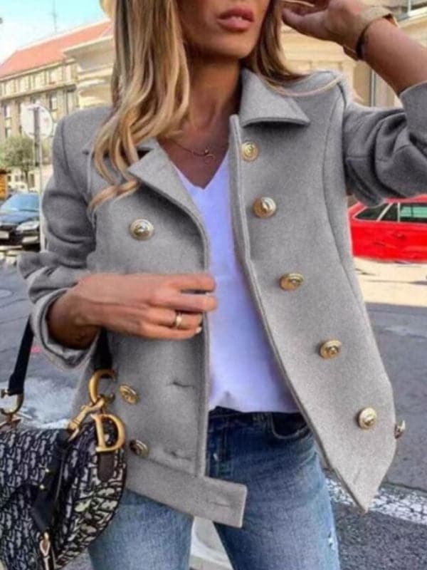 Drune | Kurze Designerjacke mit goldenen Knöpfen