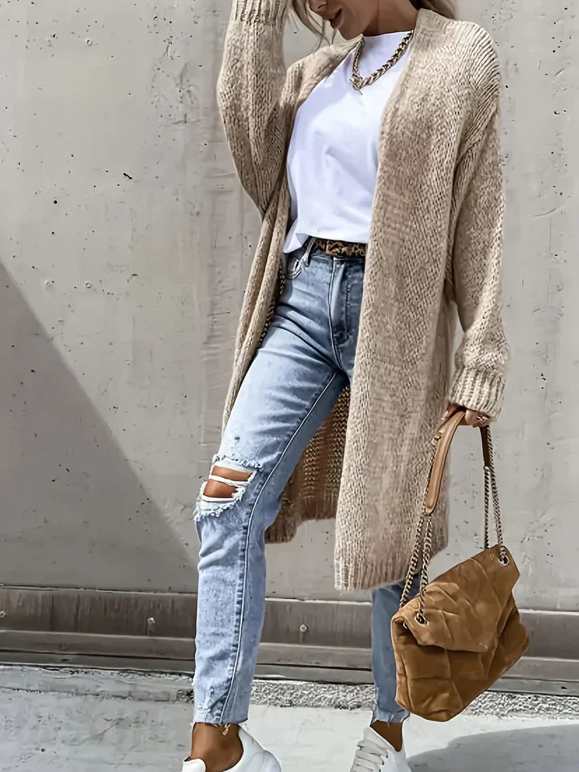 Drune | mittellanger Cashmere Strickcardigan für Damen - Perfekt für den Alltag