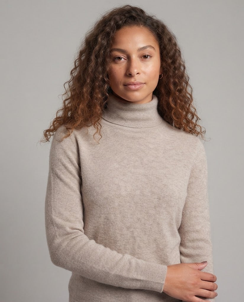 Damen Feiner Rollkragenpullover aus Kaschmir‑Look mit leichtem Stretch und minimalistischer Silhouette Drune