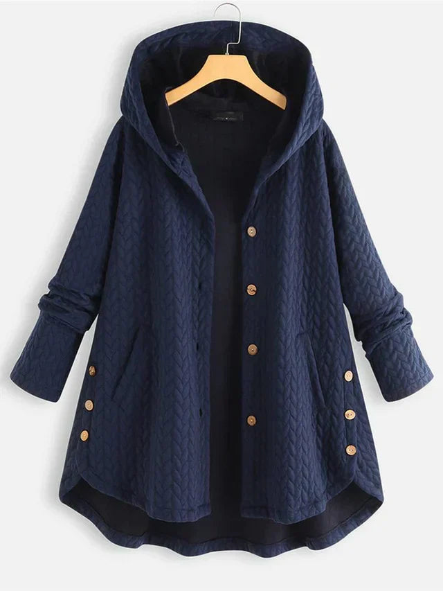 Drune | Damen - Wintermantel – Eleganter Gefütterter Mantel mit Kapuze