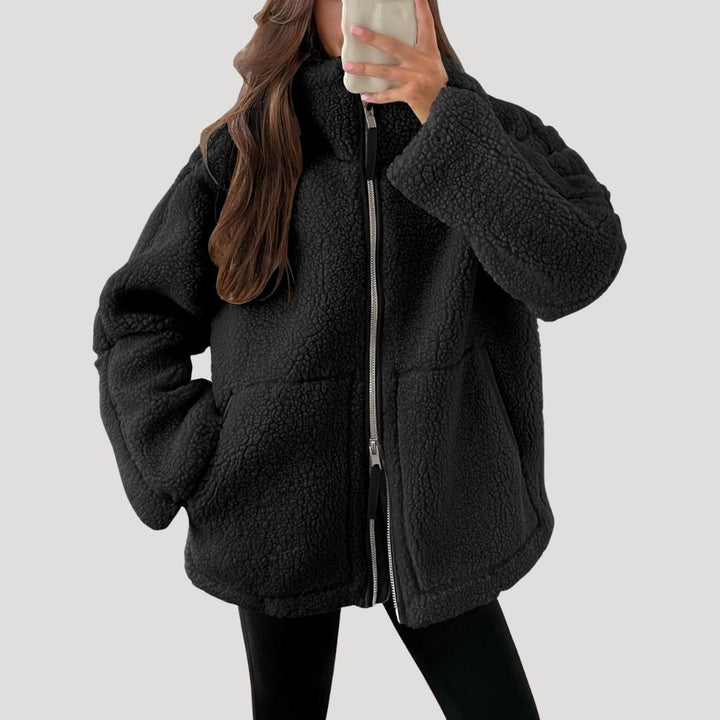 Drune | Damen Teddy Reißverschluss Fleece Jacke Winter Kleidung