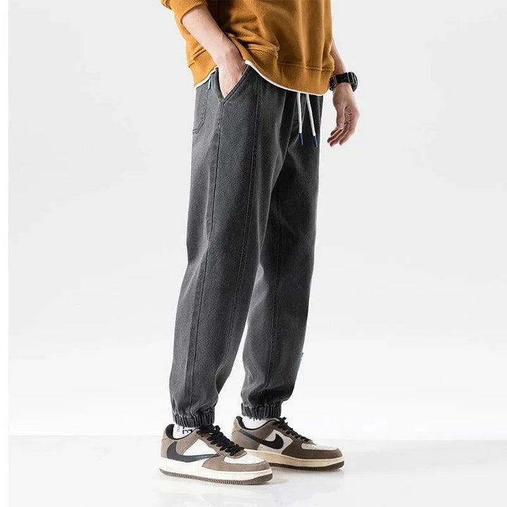 Drune | Modische Plus-Size-Herren-Jeans mit Knöchelbindung