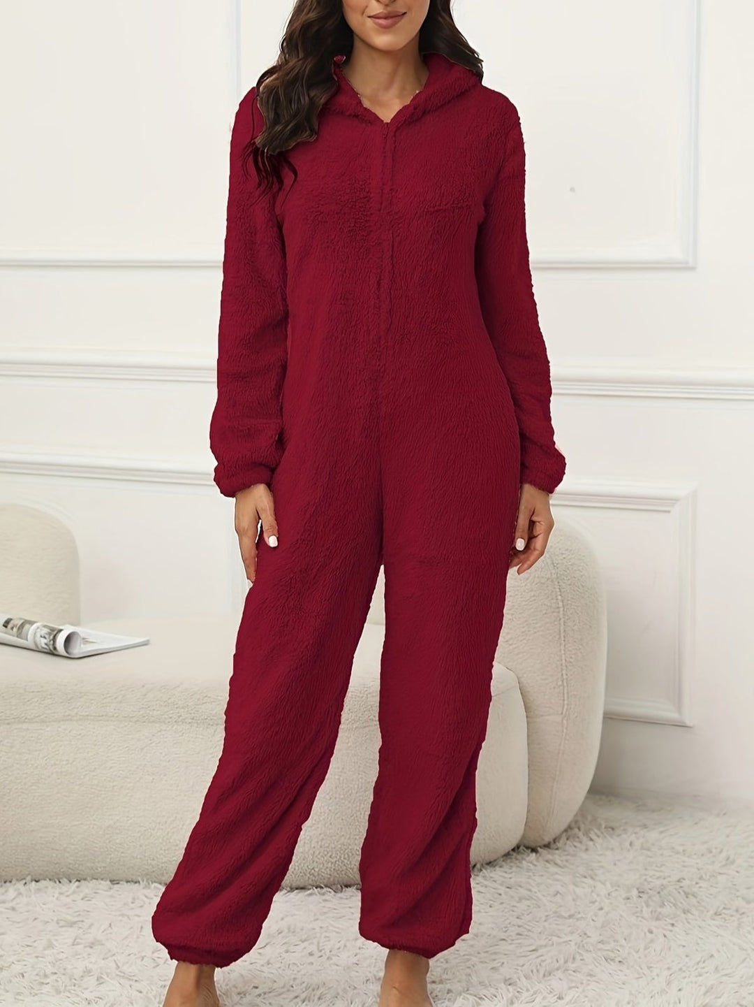 Drune | Kapuzen-Lounge-Jumpsuit Für Stilvollen Winterkomfort Für Frauen