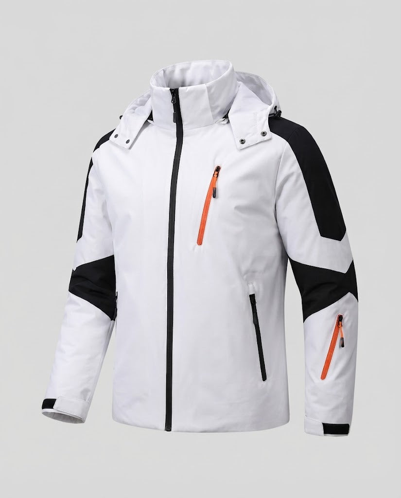Herren technische Winterjacke mit hohem Kragen, wind- und wasserabweisender Shell und Kontrast-Reißverschlüssen Drune