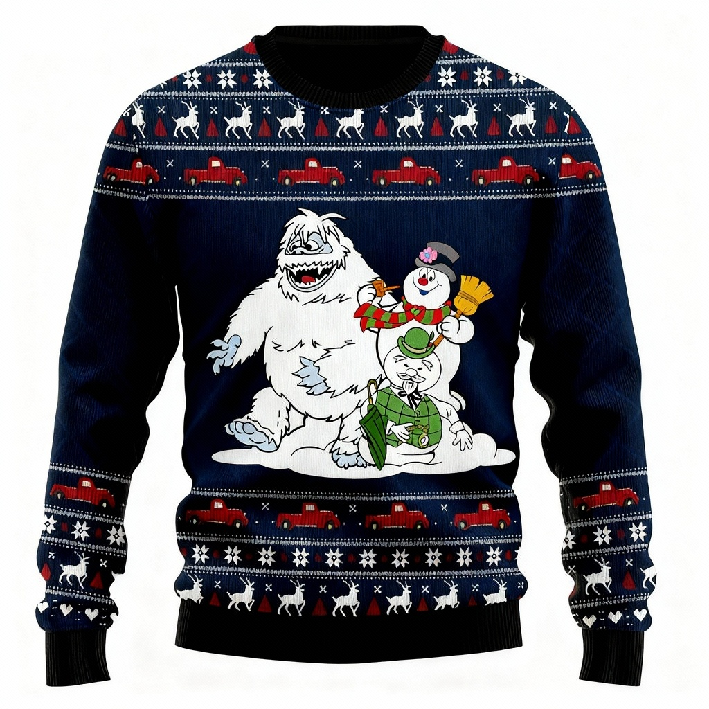Drune | Laut, Stolz & Unübersehbar: Schneemann Druck Hässlicher Weihnachtspullover