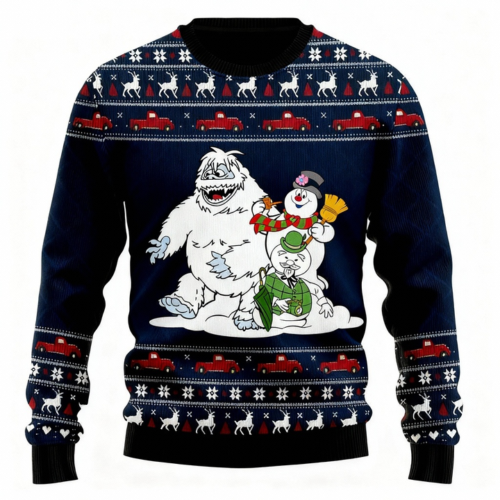 Drune | Laut, Stolz & Unübersehbar: Schneemann Druck Hässlicher Weihnachtspullover