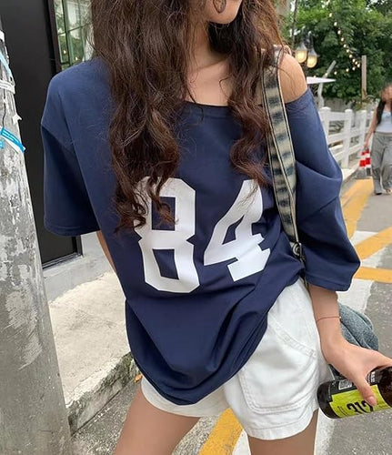 Damen Off-Shoulder Sport T-Shirt Drune