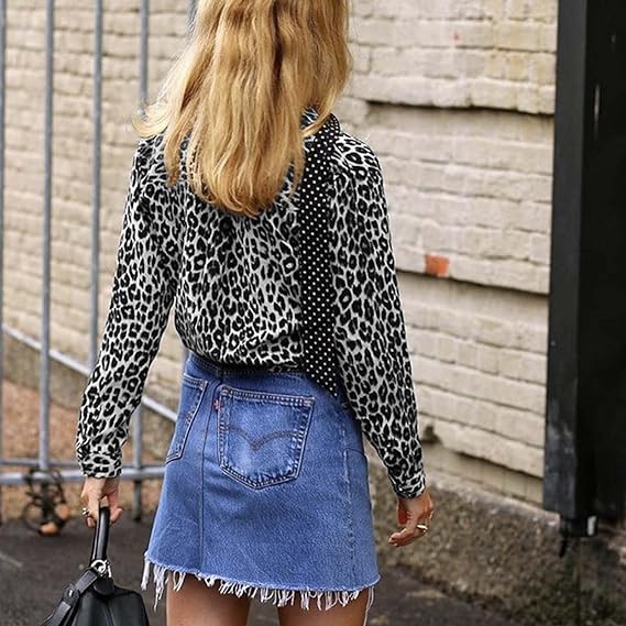 Drune |  Trendige Bluse im Leo-Muster