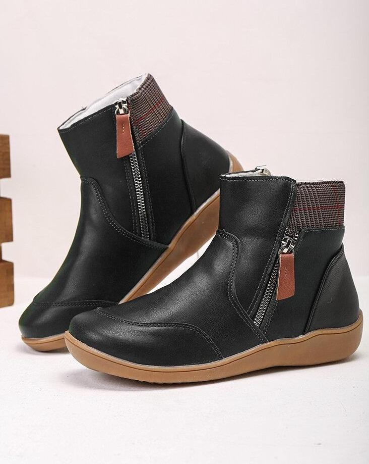 Drune | Leder Lässige Flache Stiefeletten für Damen - Perfekt für den Alltag