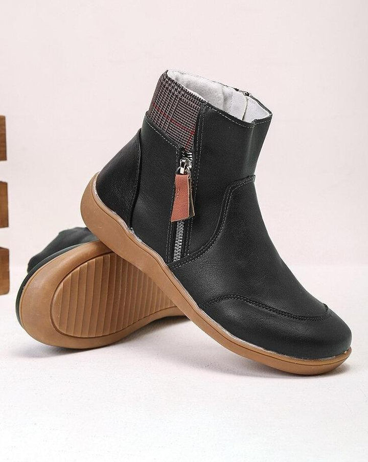 Drune | Leder Lässige Flache Stiefeletten für Damen - Perfekt für den Alltag