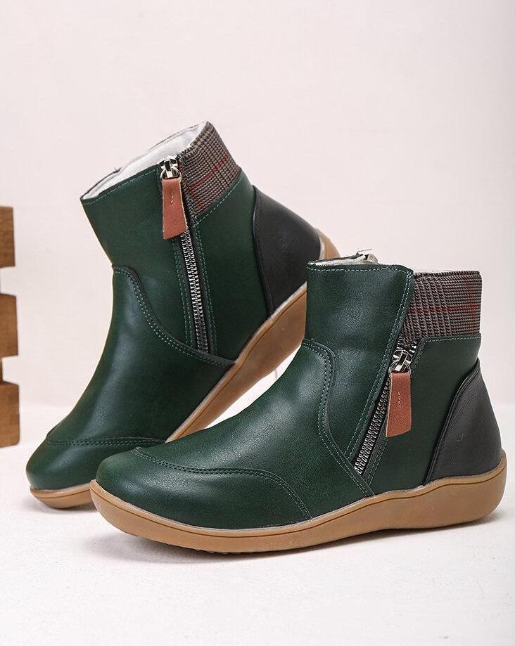 Drune | Leder Lässige Flache Stiefeletten für Damen - Perfekt für den Alltag