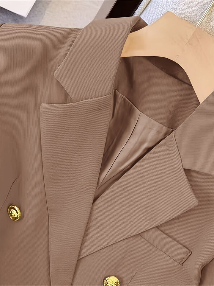 Drune | Eleganter Business Slim Blazer mit goldenen Knöpfen Ideal für alle Jahreszeiten