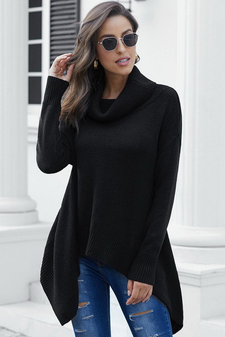 Drune Highneck Asymmetrischer Pullover