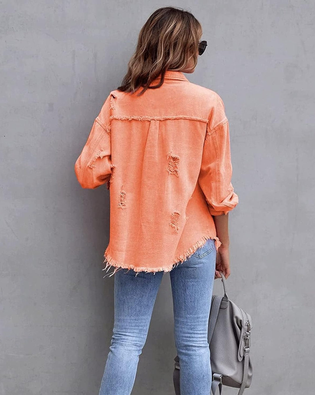 Drune | Gerissene Übergrösse Denim-Jacke