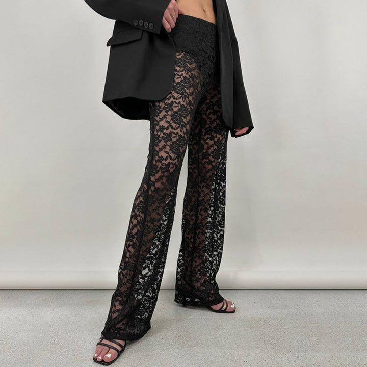 Drune | Spitze Perspektive hohe Taille Spleißen lange gerade Hose