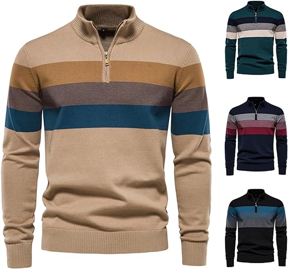 Drune | Retro Pullover mit Viertelreißverschluss