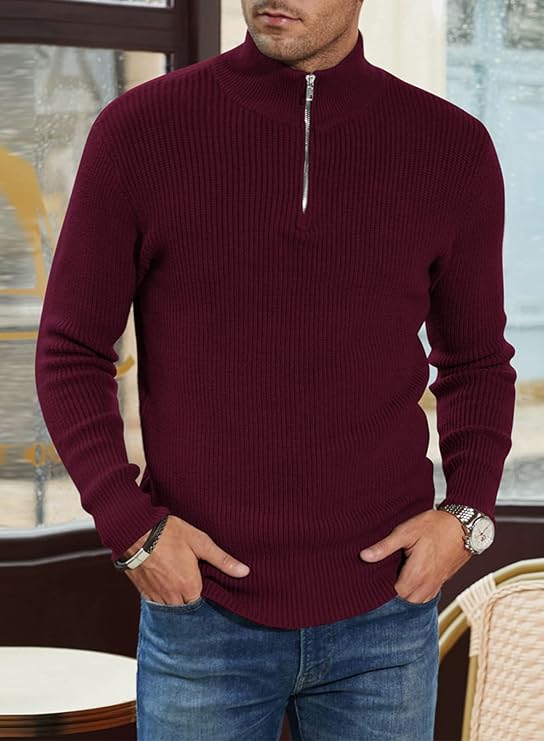 Drune | Stylischer Zipper Pullover für Herren (italienisches Design)
