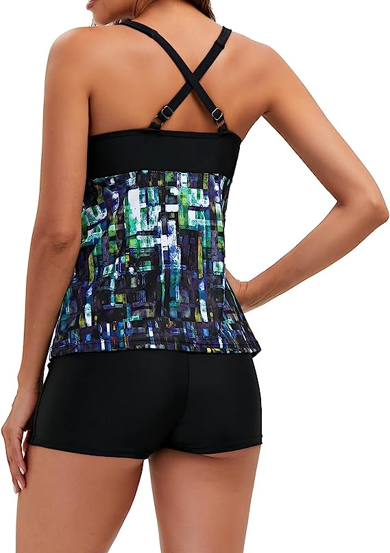 Drune | Geo Chic Tankini Set