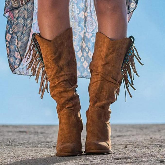 Drune | Western Cowboy Stiefel mit Fransen
