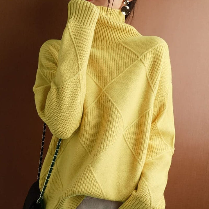 Drune | Rollkragenpullover - Mit Diamantmuster gestrickt -weich und bequem
