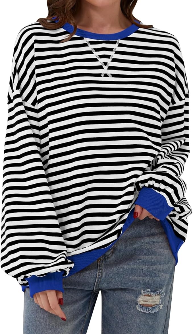 Drune | Gemütlicher Oversized Gestreifter Pullover