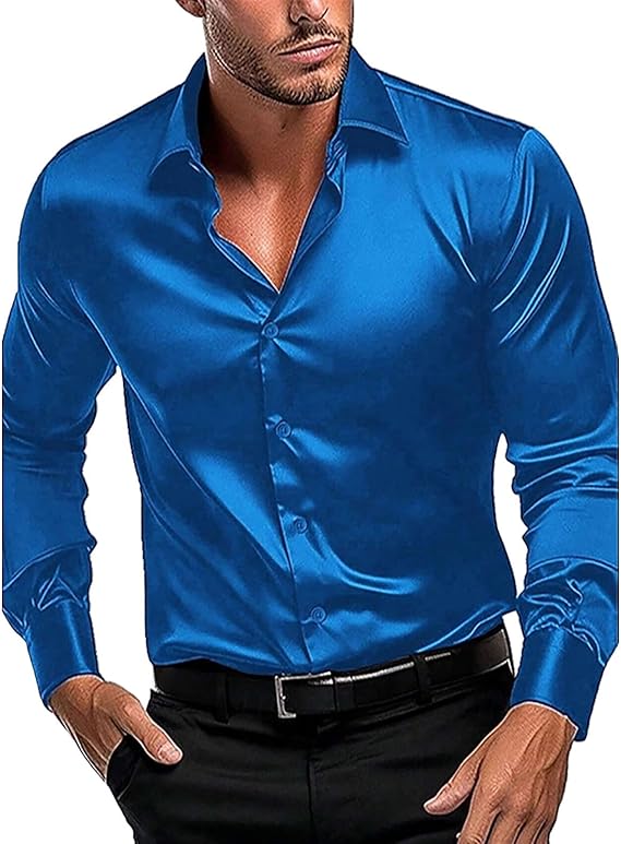 Herren Hochglanz Satinhemd mit modernem Schnitt und eleganten Details Drune