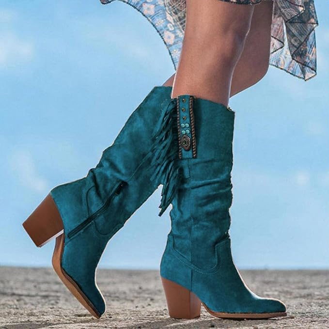 Drune | Western Cowboy Stiefel mit Fransen