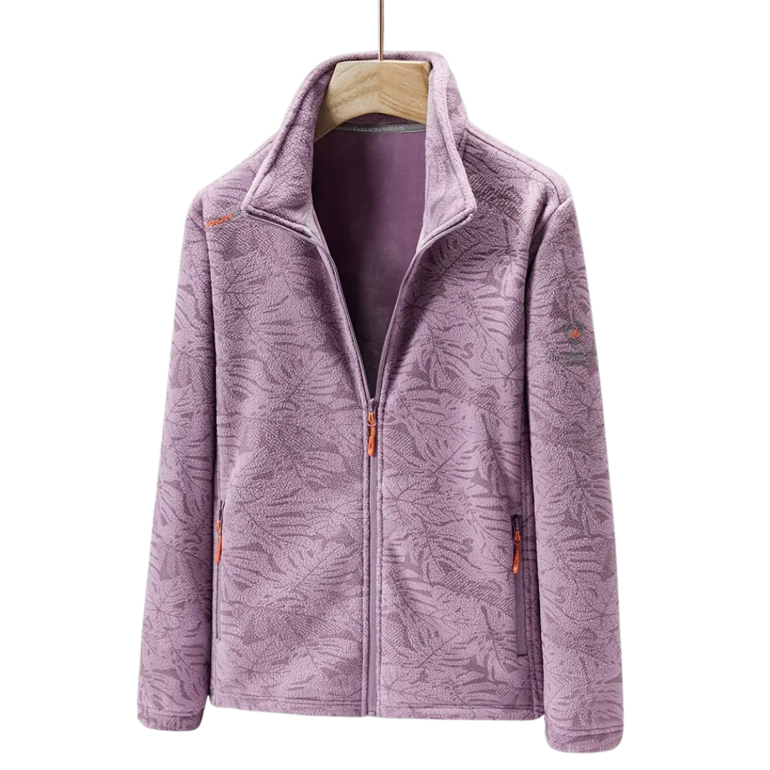 Drune | Damen Outdoor Fleecejacke Winddicht mit Pflanzenmuster