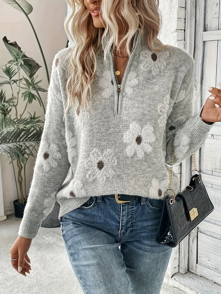 Drune | Lässiger Pullover mit Reißverschluss Damen