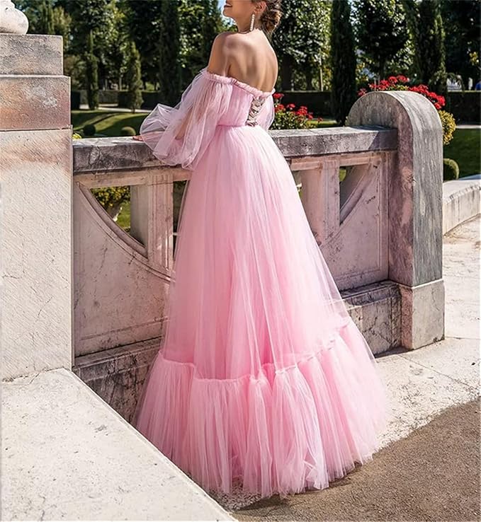 Drune | Elegantes Formelles Einfarbiges Patchwork Off-Shoulder Abendkleid Kleider - 3 Farben
