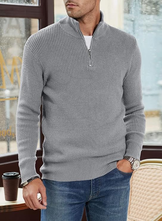 Drune | Stylischer Zipper Pullover für Herren (italienisches Design)